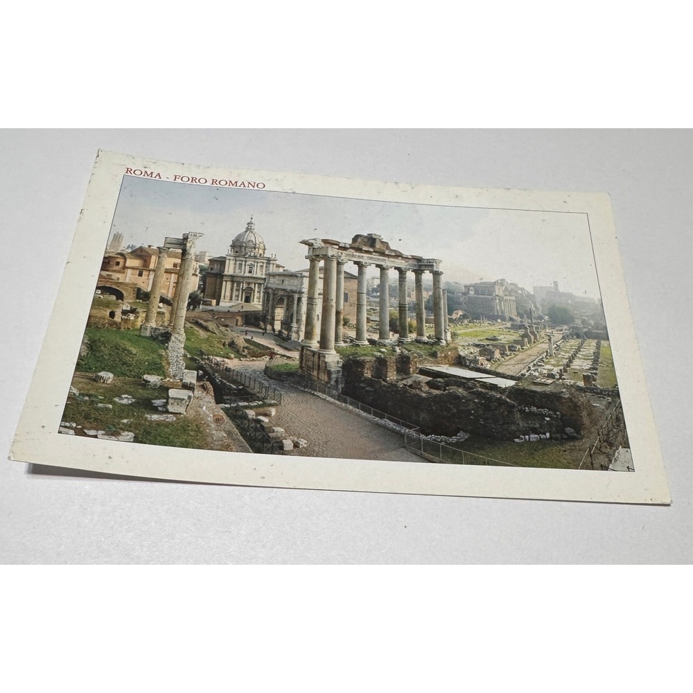 Vintage Roma Foro Romano Postcard Italy Roman Forum Ruins Unposted Souvenir 60s